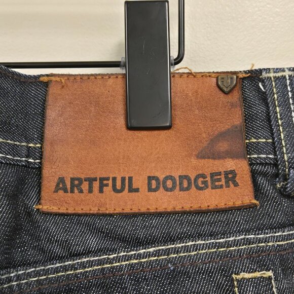 Artful Dodger Men's 36 Y2K Vintage Baggy Jeans Dark Wash Dagger Pockets Flawed - Picture 11 of 15